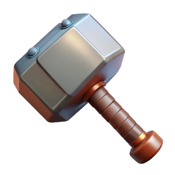 serene dramatic rustic Thor's Hammer, Mjolnir, with Transparent Background gallery standard png