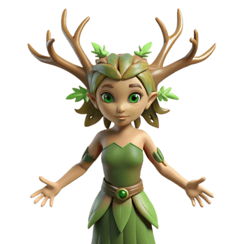 serene sought-after Dryad, tree nymph, with Transparent Background png