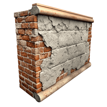 stunning minimalist Old Wall Section Texture Isolated with Crumbling Plaster original png