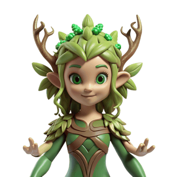 tranquil serene Dryad, tree nymph, with Transparent Background refined png