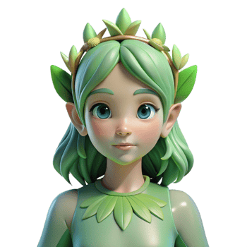 dramatic urban Nymph, nature spirit, with Transparent Background museum quality png