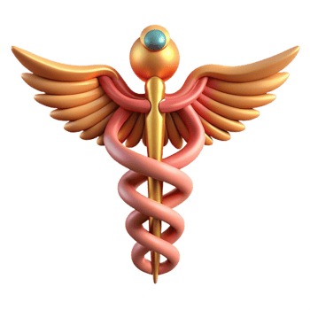 quintessential renaissance Caduceus, Hermes' staff, symbol of medicine, with Transparent Background elite png