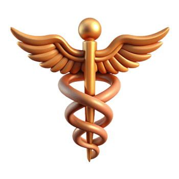 romantic dramatic Caduceus, Hermes' staff, with Transparent Background professional png