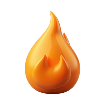 stunning minimalist Orange Flame with Shadow Isolated Transparent Background Cutout original png