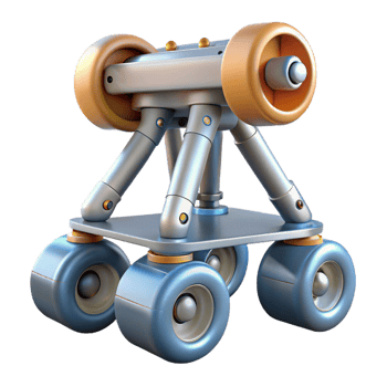 sought-after organic Spaceship landing gear with hydraulics and locking mechanism with Transparent Background detailed png