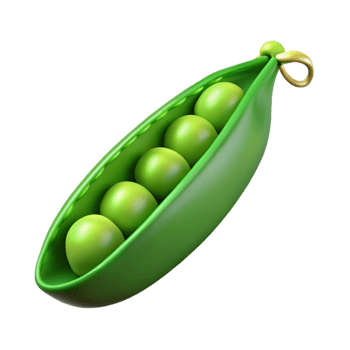 dramatic breathtaking Photorealistic, ultra-detailed, professional render of a single, fresh green pea pod with partially visible peas inside Isolated cutout with Transparent Background studio quality png