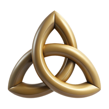 notable minimalist Triquetra, Celtic symbol, with Transparent Background studio quality png