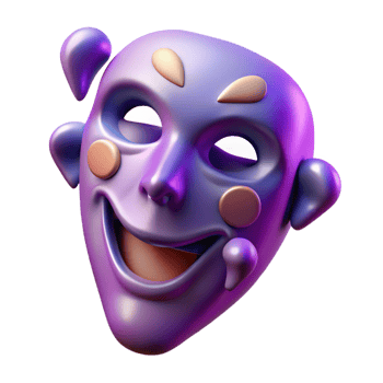 calm mesmerizing Ultra-detailed, professional render of a floating mask with features constantly shifting and changing with Transparent Background 8K png
