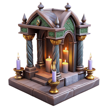 vibrant creative Ornate Altar Cutout Candlelit Ambiance Transparent Background high quality png
