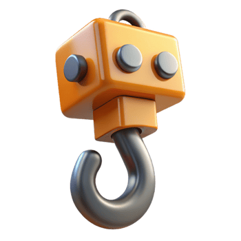 dreamy beautiful Construction crane hook with Transparent Background refined png