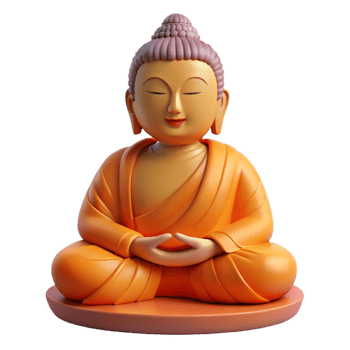 splendid energetic futuristic Buddha statue, meditating, with Transparent Background refined png
