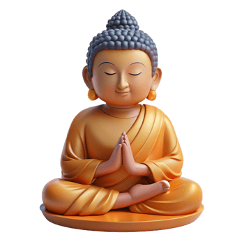 signature geometric Buddha statue, meditating, with Transparent Background high quality png