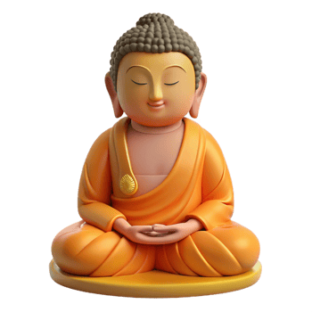stunning art deco Buddha statue, meditating, with Transparent Background museum quality png