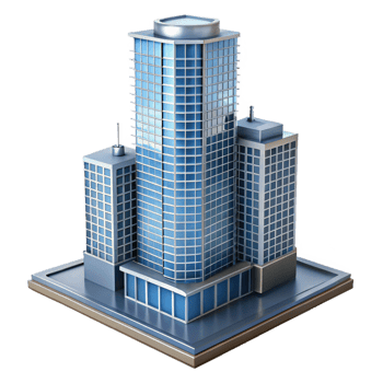 standout retro Modern skyscraper architectural model with Transparent Background 8K png