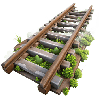 extraordinary abstract Overgrown Railroad Tracks Isolated Element high resolution png