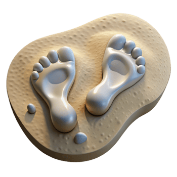 impressive abstract Overlapping Footprints Sandy Beach Transparent Design Element premium png