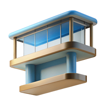 elegant unforgettable Fallingwater cantilevered balcony, with Transparent Background png