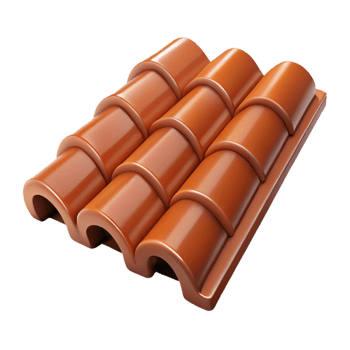 majestic traditional Terracotta roof tile with Transparent Background original png
