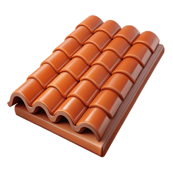 stunning timeless Terracotta roof tile with Transparent Background png