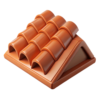 exquisite modern Terracotta roof tile with Transparent Background exclusive png