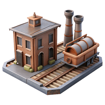 impressive artistic Parallel Railways Industrial Scene Isolated Cutout exclusive png
