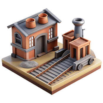 dramatic abstract Parallel Railways Industrial Scene Isolated Cutout premium png