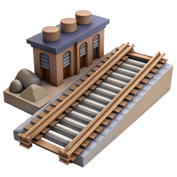 beautiful artistic Parallel Railways Industrial Scene Isolated Cutout high resolution png