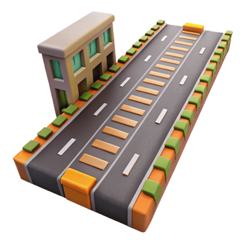 elegant artistic Parallel Streets Isolated on Transparent Background professional png