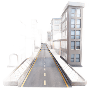 extraordinary creative Parallel Streets Urban Cityscape Isolated on Transparent Background genuine png