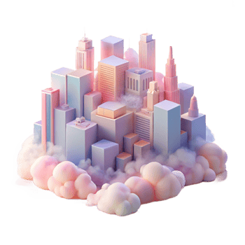 magnificent vintage Pastel Misty Cityscape Transparent Background authentic png