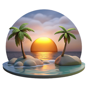 serene traditional Peaceful Sunset Haven Isolated Tranquil Ocean View exclusive png