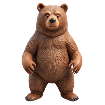 remarkable nordic A grizzly bear standing on hind legs, with Transparent Background fine detail png