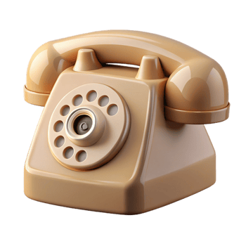 fascinating unparalleled Photorealistic, ultra-detailed, isolated cutout of a single, retro, beige rotary telephone, front view with Transparent Background png