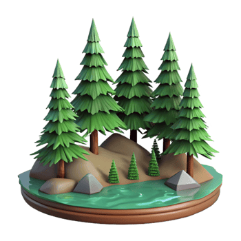 stunning rustic Pine Trees by the Lake Isolated Cutout high resolution png