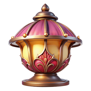 exemplary futuristic Ultra-detailed, hyper-specific concept art style render of an Art Nouveau lampshade, stained glass, floral motif, isolated cutout with Transparent Background detailed png