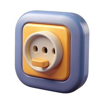 extraordinary minimalist Electrical outlet with Transparent Background artisan png
