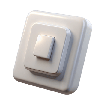 dramatic picturesque Light switch white with Transparent Background flawless png