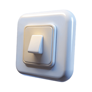 gorgeous iconic Light switch white with Transparent Background png