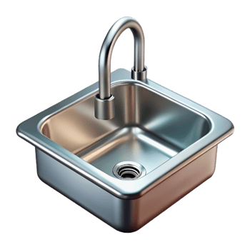 mysterious glorious Kitchen sink stainless steel with Transparent Background artisan png