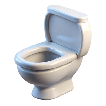 striking playful futuristic Toilet bowl white with Transparent Background museum quality png