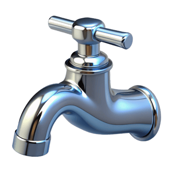 serene minimalist Faucet chrome with Transparent Background sharp png