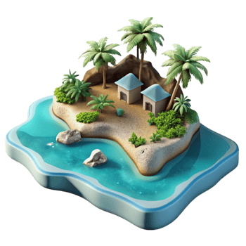 extraordinary rustic Cutout Coastal Paradise Turquoise Waters Transparent Background professional png