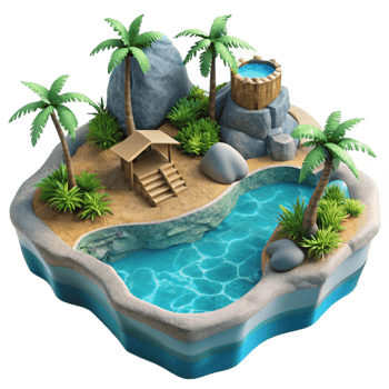 beautiful classic Cutout Coastal Paradise Turquoise Waters Transparent Background premium png