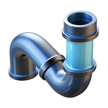 dreamy stunning Plumbing pipe section with Transparent Background 8K png