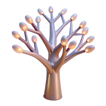 gorgeous distinctive A stylized, abstract tree with branches made of light with Transparent Background png