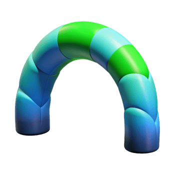 beautiful vintage Polar Lights Arch Cutout Blue Green Aurora Isolated genuine png