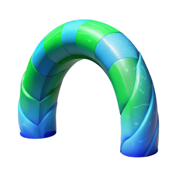 dramatic classic Polar Lights Arch Cutout Blue Green Aurora Isolated genuine png