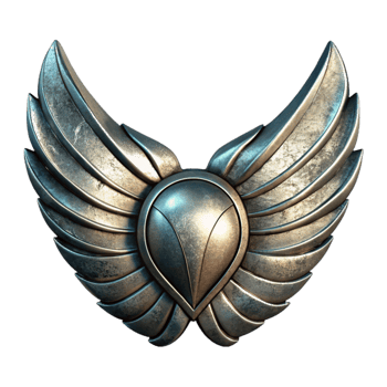 beautiful rustic Polished Steel Robotic Wings Cutout Element original png