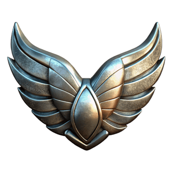 dramatic modern Polished Steel Robotic Wings Cutout Element authentic png