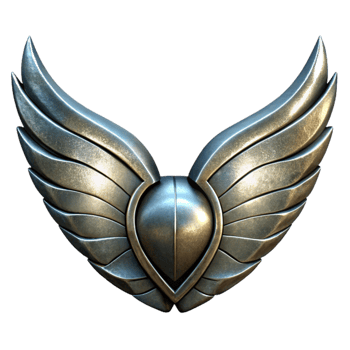 elegant contemporary Polished Steel Robotic Wings Cutout Element original png